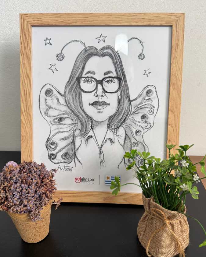 Caricaturas para eventos empresariales enmarcadas